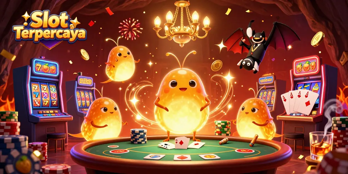 Experience vibrant gameplay at Slot Terpercaya with glowworms lighting the casino ambiance filled with jackpot excitement.