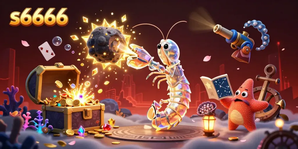Experience thrilling gaming at s6666 with vibrant gems, golden coins, and dynamic characters in a magical underwater world.