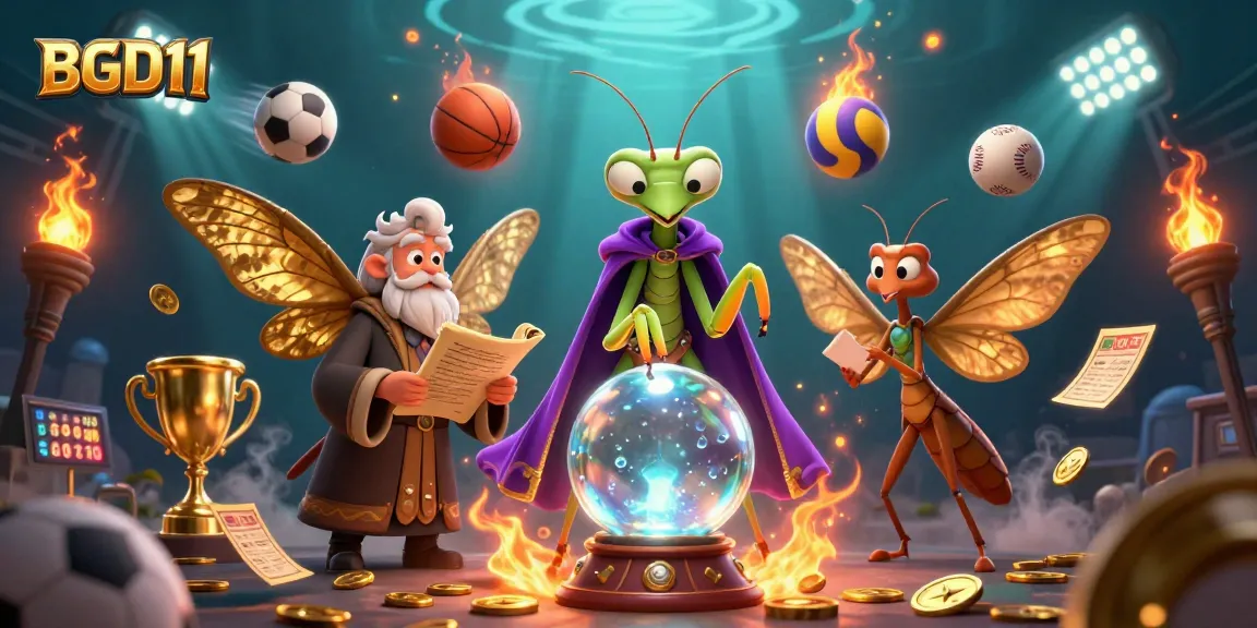 Experience the excitement of sports betting with BGD11 amidst vibrant gaming elements and mystical characters.