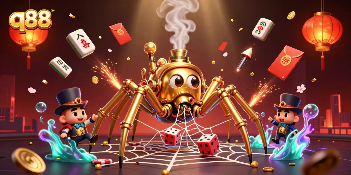 Catch lucky dice in the q88 golden web of steampunk intrigue and gambling excitement.