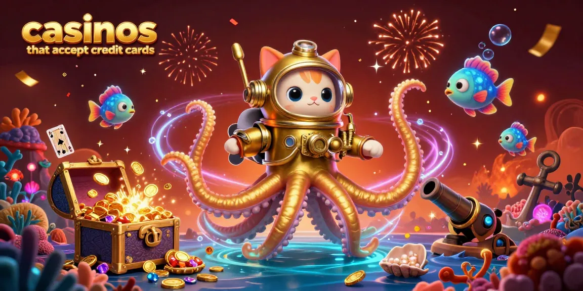 Experience thrilling gameplay at casinos that accept credit cards with vibrant casino elements and characters.