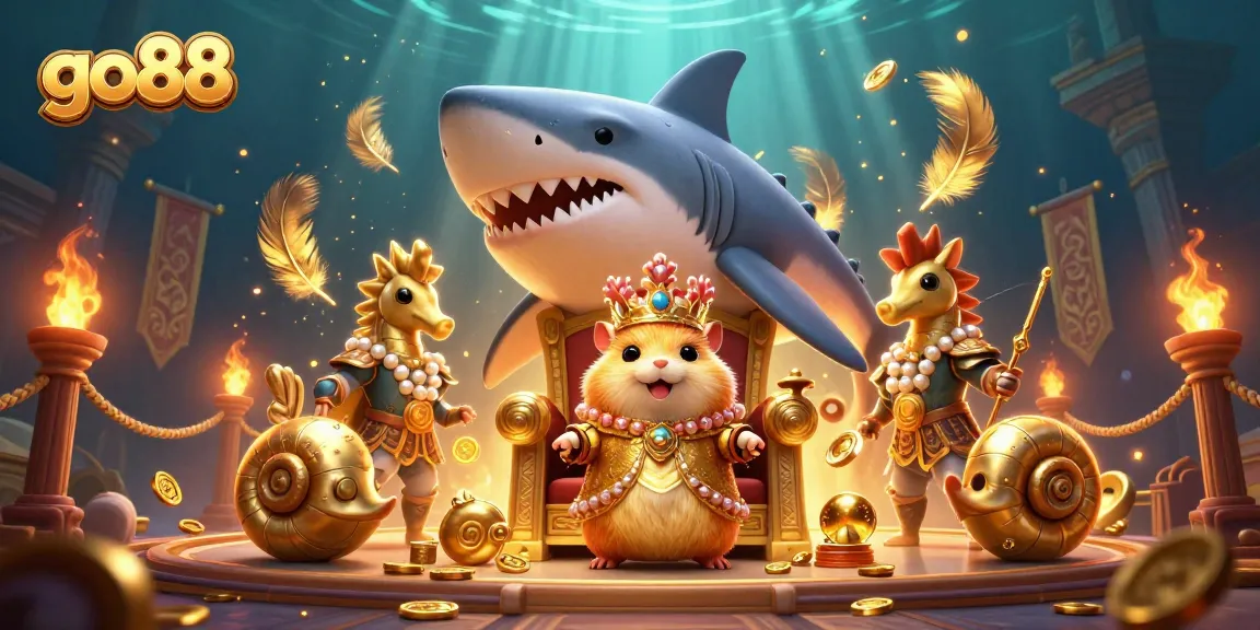 Experience thrilling moments at go88 in this vibrant underwater casino scene with unique characters