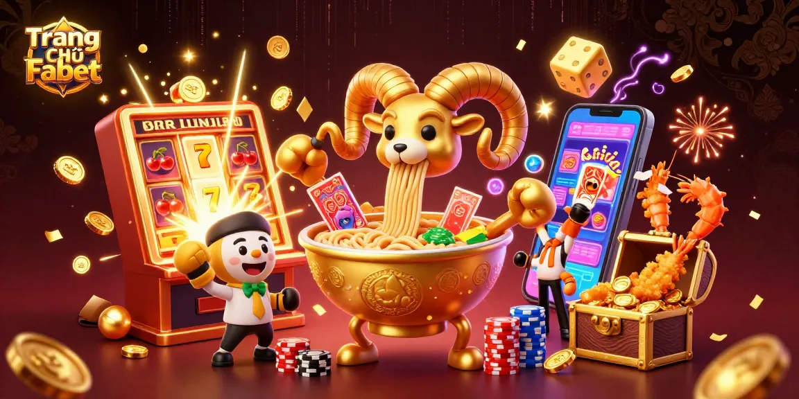 Experience the thrill of Trang Chủ Fabet with vibrant characters and explosive casino action in this colorful illustration.