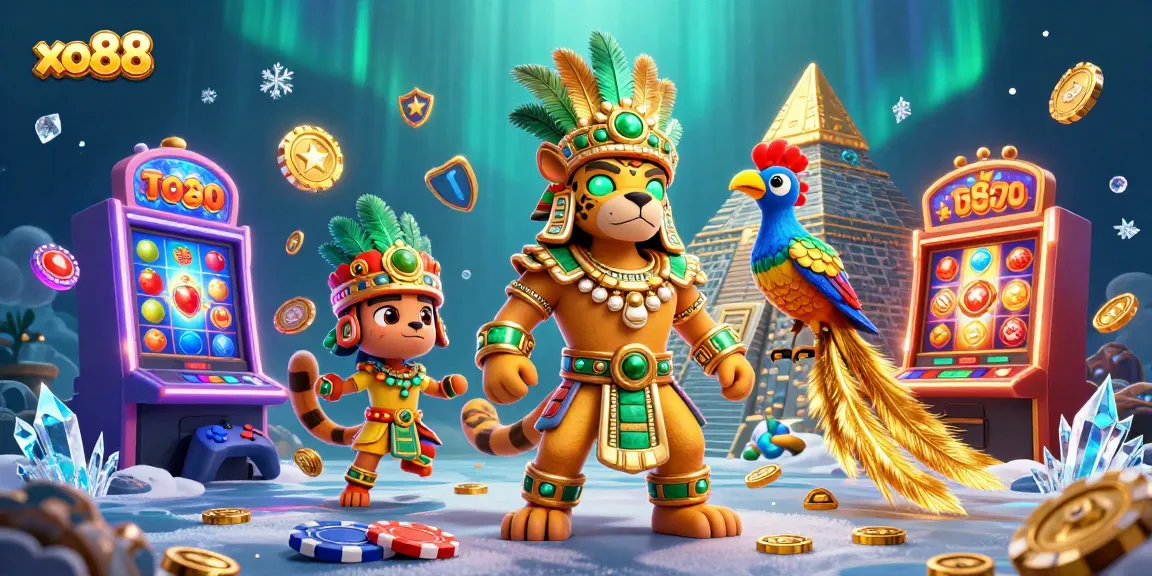 Experience the excitement of xo88 with a dynamic 3D casino illustration featuring vibrant game elements.