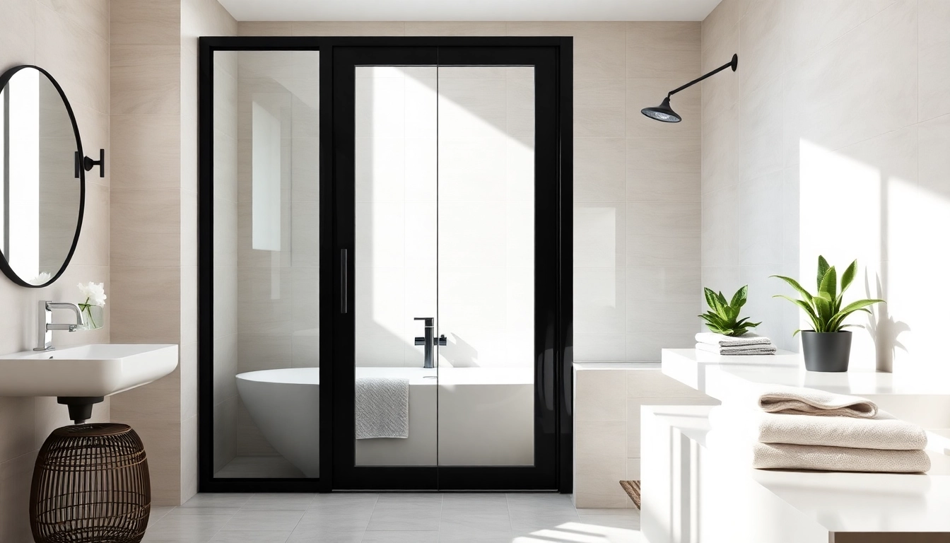 Enhance your bathroom with stunning black frame shower doors that add elegance and style.