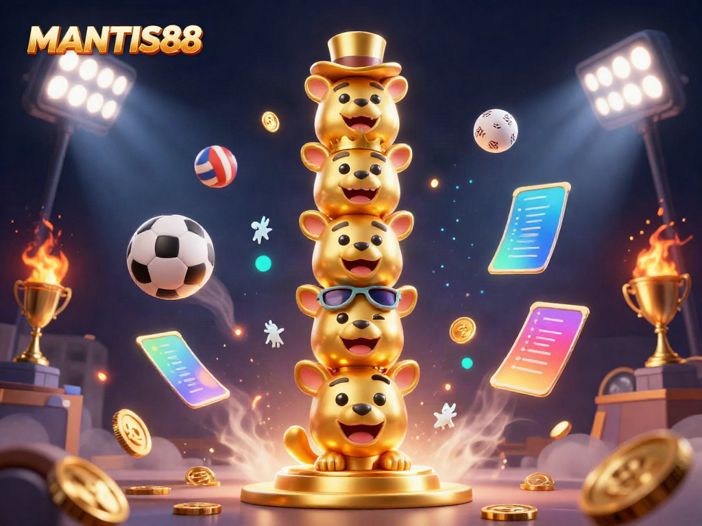 Experience the thrill of gaming at MANTIS88 with dynamic sports elements and vibrant characters.