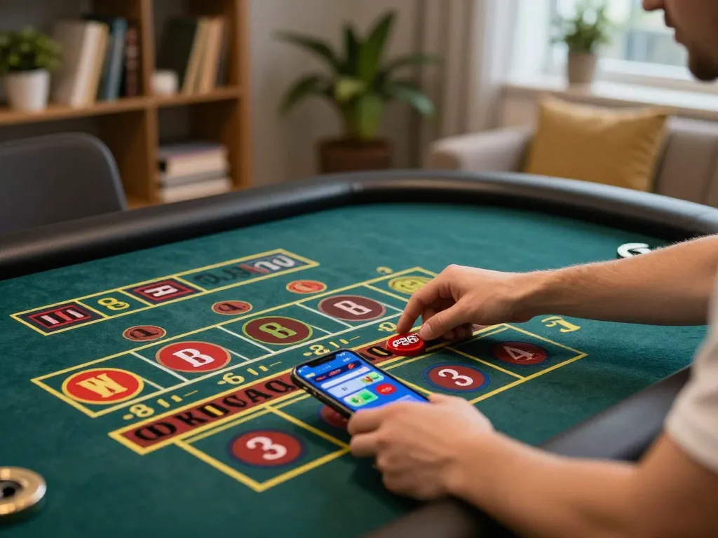 Placing a bet on gem88 app while enjoying an online casino game experience