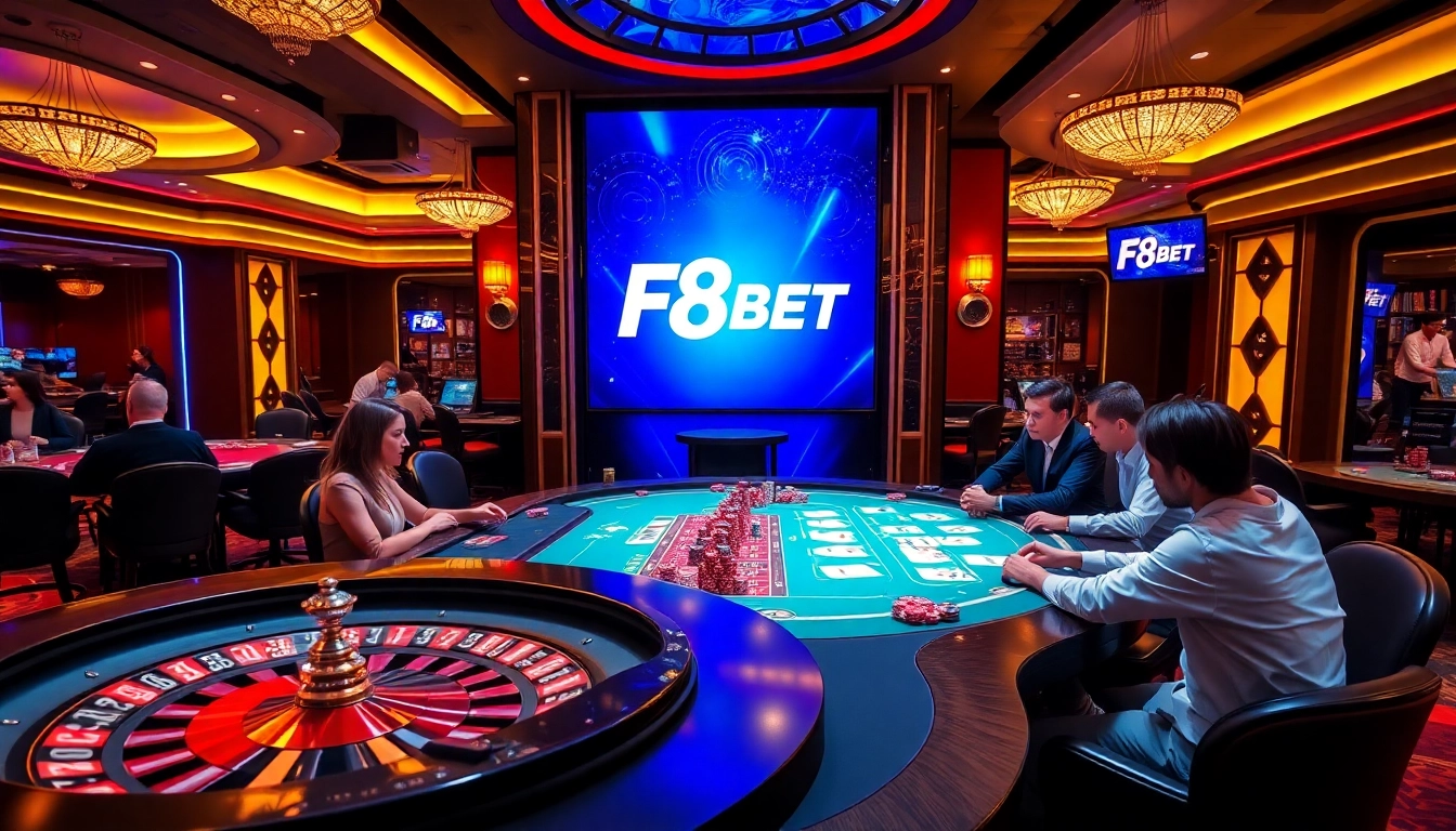 Experience thrilling blackjack at Nhà cái uy tín f8bet with players enjoying a lively game.