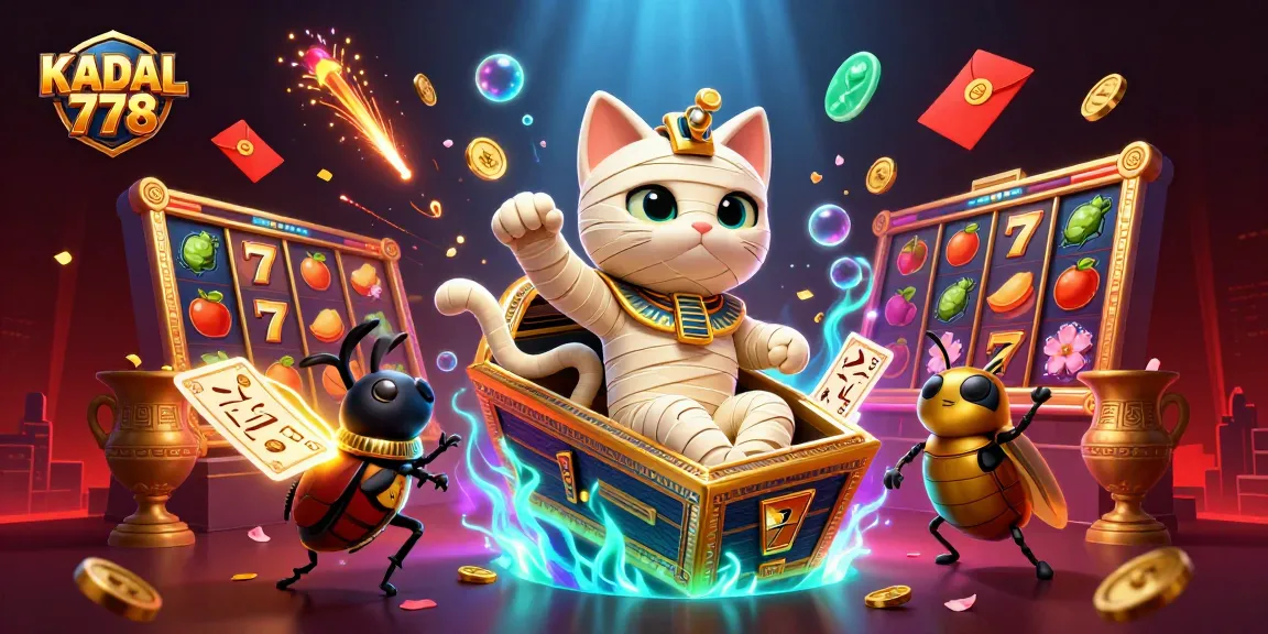 KADAL 778 showcases a lively pyramid casino experience with vibrant characters and dynamic slot elements.