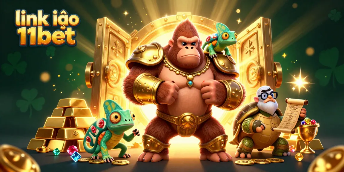 Engage with the thrilling world of link vào 11bet, featuring a thrilling 3D casino scene.