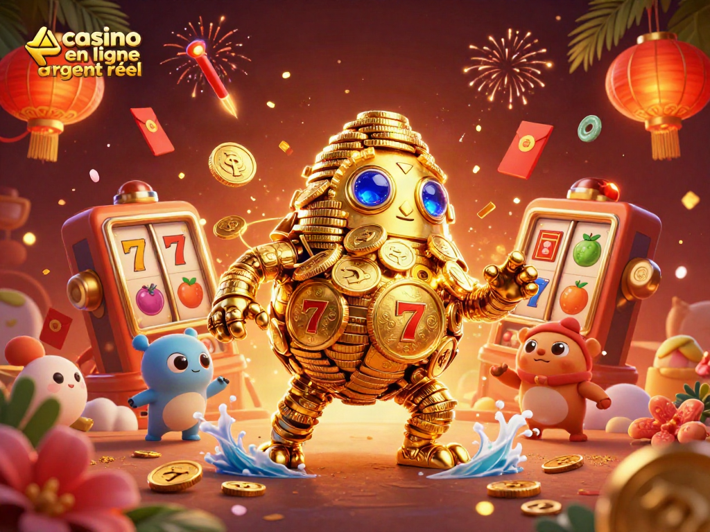 Jouer au casino en ligne argent réel avec des machines à sous et des symboles de chance captivants.
