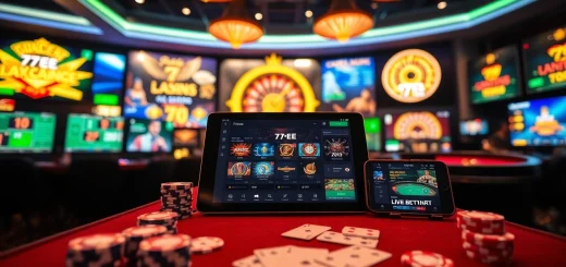 77EE online casino experience showcasing vibrant games and user-friendly interface.