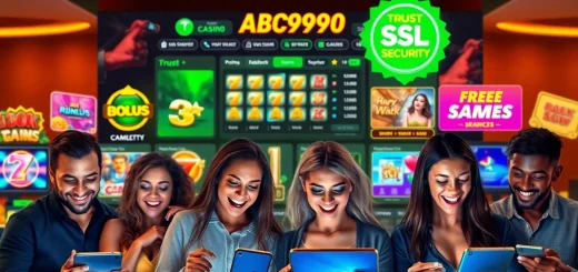 Engaging scene at ABC999 showcasing diverse players enjoying 3D slot games.