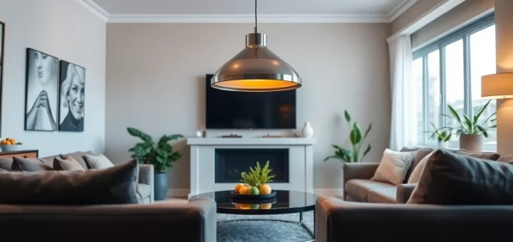 Shop ModernLighting with elegant fixtures in a stylish living room setting