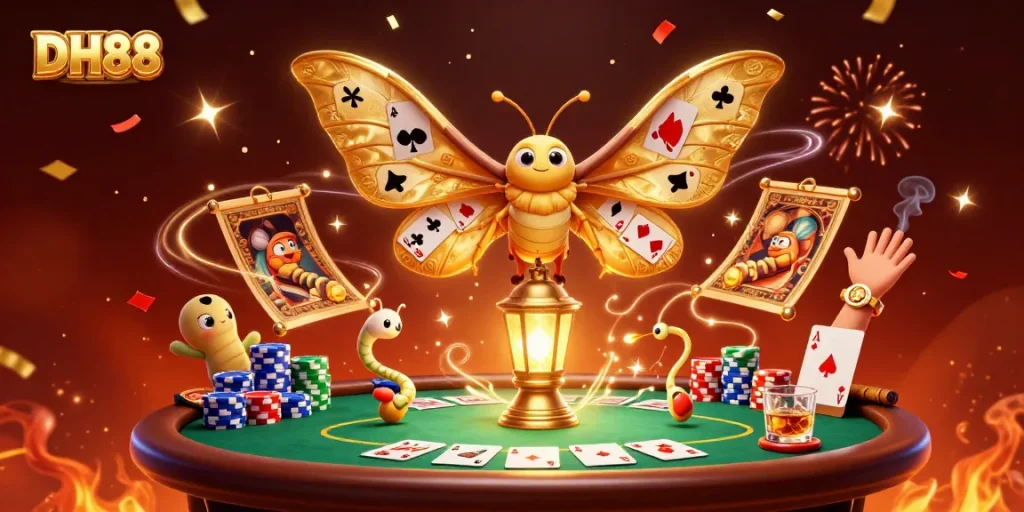 Experience the excitement at DH88 with dynamic poker scenes and vibrant casino elements.