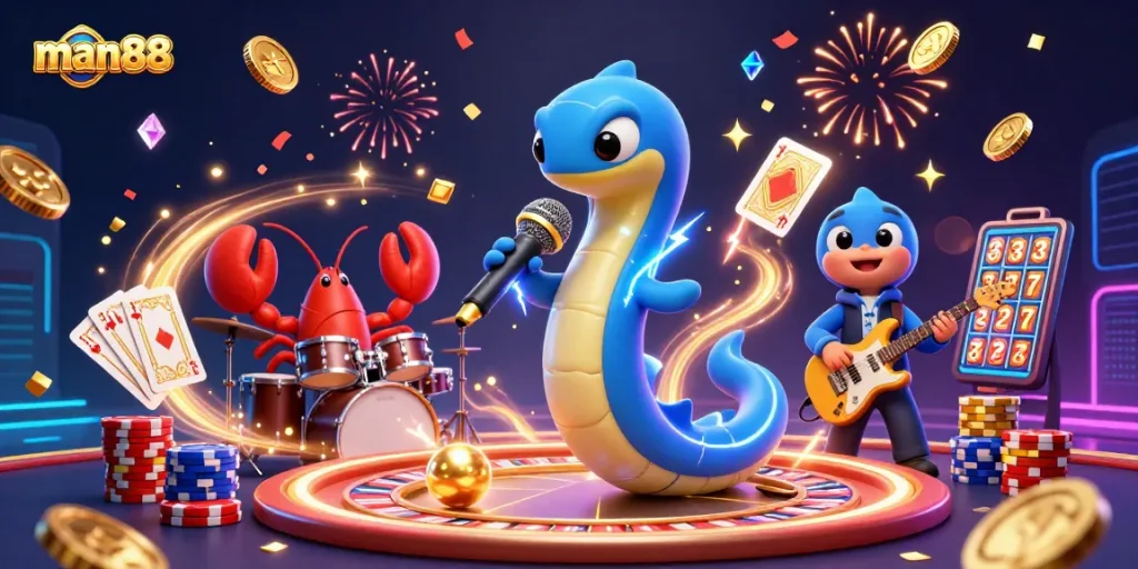 Experience man88's underwater casino magic with vibrant characters and thrilling game elements.