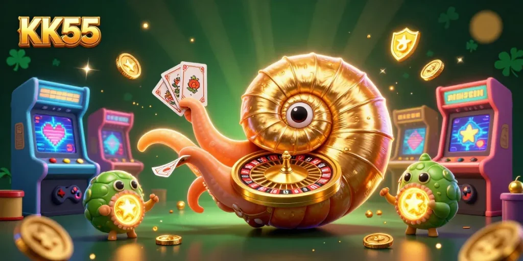 Experience thrilling fun with KK55 as the giant nautilus reveals its roulette wheel treasure.