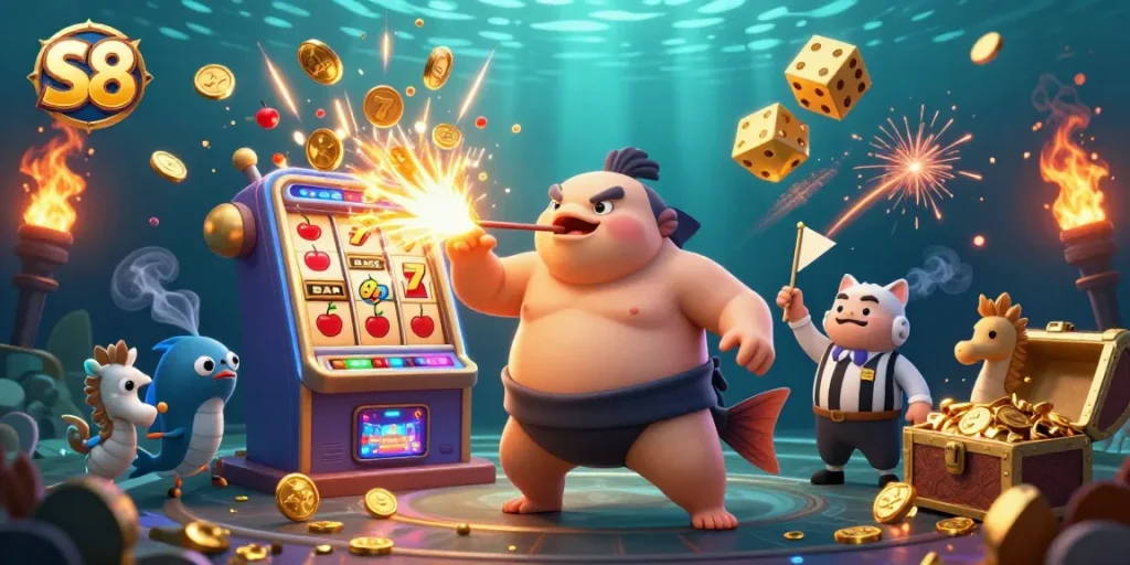 S8 offers exciting jackpot experiences with vibrant underwater casino elements and dynamic characters.